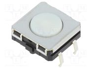 Microswitch TACT; SPST-NO; Pos: 2; 0.05A/24VDC; THT; none; 1.96N 