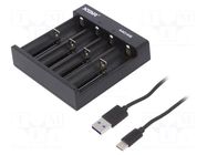 Charger: for rechargeable batteries; Li-Ion,Ni-Cd,Ni-MH; 5VDC XTAR