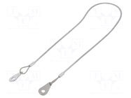 Retaining cable; with 2 mounting tabs; Plating: PVC; 500mm ELESA+GANTER