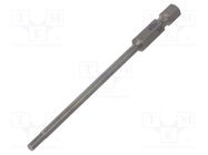 Screwdriver bit; hex key; HEX 3mm; Overall len: 90mm WIHA