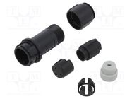 Connector: circular; plug; male; PIN: 3; w/o contacts; for cable BULGIN