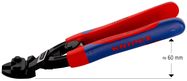 KNIPEX 72 62 200 High Leverage Flush Cutter for soft metal and plastic with slim multi-component grips black atramentized 200 mm
