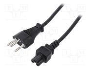 Cable; 3x0.75mm2; IEC C5 female,SEV-1011 (J) plug; PVC; 1.8m ESPE