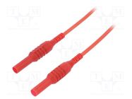 Test lead; 1kVDC; 10A; banana plug 4mm,both sides; Len: 1.5m; red CLIFF