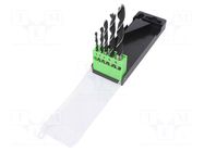 Drill set; for wood; high speed steel; plastic cassette; 5pcs. C.K