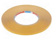 Tape: fixing; W: 6mm; L: 50m; Thk: 0.225mm; double-sided; white; 20% TESA