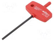 Wrench; hex key; HEX 2.5mm; Overall len: 95mm; Kind of handle: T WIHA