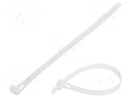 Cable tie; multi use; L: 200mm; W: 7.6mm; natural; polyamide; 222N FIX&FASTEN