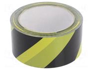 Tape: warning; yellow-black; L: 33m; W: 50mm; self-adhesive MEDID