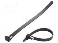 Cable tie; multi use; L: 150mm; W: 7.6mm; polyamide; 222N; black FIX&FASTEN