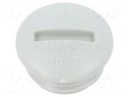 Stopper; PG7; polystyrene; light grey; 6mm OBO BETTERMANN