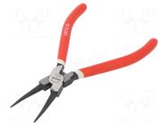 Pliers; for circlip; internal; Pliers len: 180mm; straight YATO