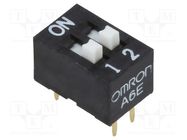 Switch: DIP-SWITCH; Poles number: 2; ON-OFF; 0.025A/24VDC; Pos: 2 OMRON Electronic Components