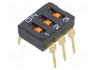 Switch: DIP-SWITCH; Poles number: 3; ON-OFF; 0.025A/24VDC; Pos: 2 OMRON Electronic Components