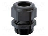 Cable gland; with long thread; M16; 1.5; IP68; polyamide; black HUMMEL