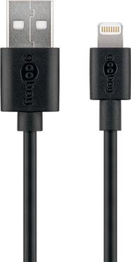 Lightning USB Charging and Sync Cable, 2 m, black, 2 m - MFi cable for Apple iPhone/iPad