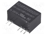 Converter: DC/DC; 2W; Uin: 21.6÷26.4V; Uout: 20VDC; Uout2: -5VDC RECOM