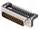 D-Sub; PIN: 25; socket; male; angled 90°; THT; M3; Type: PCB snap-in HARTING