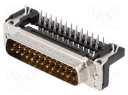 D-Sub; PIN: 25; socket; male; angled 90°; THT; M3; Type: PCB snap-in HARTING