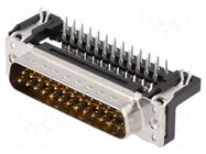 Connector: D-Sub; PIN: 25; socket; male; on PCBs; angled 90°; THT; M3 HARTING