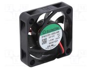 Fan: DC; axial; 12VDC; 40x40x10mm; 13.59m3/h; 27.3dBA; ball bearing SUNON