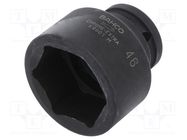 Socket; 6-angles,socket spanner,impact; HEX 46mm; 3/4"; 62mm BAHCO