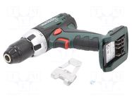 Drill/driver; drilling,screwdriving; 0÷450rpm,0÷1600rpm METABO