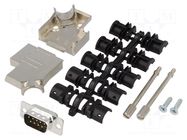 Connector: D-Sub; PIN: 9; plug; male; soldering; for cable; black ENCITECH