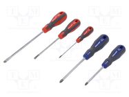 Kit: screwdrivers; Phillips,slot; Size: PH1,PH2,SL 3,2,SL 6 PROLINE