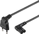 Connection Cable with Europlug for Sonos Speaker, 90°, 1 m, black, 1 m - Europlug (Type C CEE 7/16) 90° > C7 socket 90°