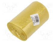 Trash bags; polyetylene LD; yellow; 35l; 50pcs. PLAST