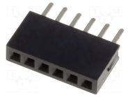 Connector: pin strips; socket; female; PIN: 6; straight; 1A; THT CONNFLY