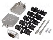 Connector: D-Sub; PIN: 9; plug; male; soldering; for cable; black ENCITECH