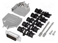 Connector: D-Sub; PIN: 15; plug; male; soldering; for cable; black ENCITECH