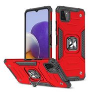 Wozinsky Ring Armor Case Kickstand Tough Rugged Cover for Samsung Galaxy A22 4G red, Wozinsky