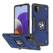 Wozinsky Ring Armor Case Kickstand Tough Rugged Cover for Samsung Galaxy A22 4G blue, Wozinsky