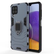 Ring Armor Case Kickstand Tough Rugged Cover for Samsung Galaxy A22 4G blue, Hurtel