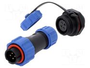 Connector: circular; male + female; PIN: 4; 500V; 5A; IP67 CONNFLY