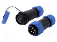 Connector: circular; male + female; PIN: 5; 500V; 3A; IP67 CONNFLY