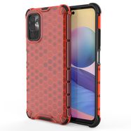 Honeycomb Case armor cover with TPU Bumper for Xiaomi Redmi Note 10 5G / Poco M3 Pro red, Hurtel