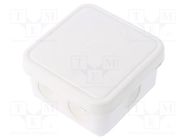 Enclosure: junction box; X: 90mm; Y: 90mm; Z: 49mm; polypropylene PP FIBOX