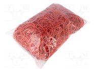 Rubber bands; Width: 1.5mm; Thick: 1.5mm; rubber; red; Ø: 80mm; 1kg PLAST