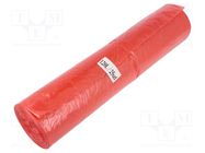 Trash bags; polyetylene LD; red; 120l; 25pcs. PLAST