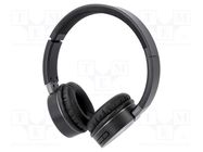 Wireless headphones with microphone; black; 20÷22000Hz; 10m; 32Ω QOLTEC