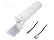 Antenna; white; N,SMA; 50W; 600÷2700MHz; 50Ω; 3m; 30dBi; -45÷80°C QOLTEC