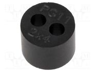 Insert for gland; 4mm; M16; IP68; NBR rubber; Holes no: 2; HT-MFDE HELUKABEL