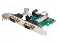 PC extension card: PCIe; D-Sub 9pin male x2,PCIe; 1.5Mbps DIGITUS