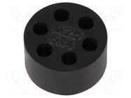 Insert for gland; 4mm; M25; IP68; NBR rubber; Holes no: 6; HT-MFDE HELUKABEL