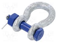 Dee shackle; steel; for rope; zinc; 22mm; 7/8" ELESA+GANTER