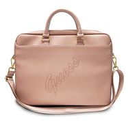 Guess Saffiano Script 16&quot; Laptop Bag - Pink, Guess